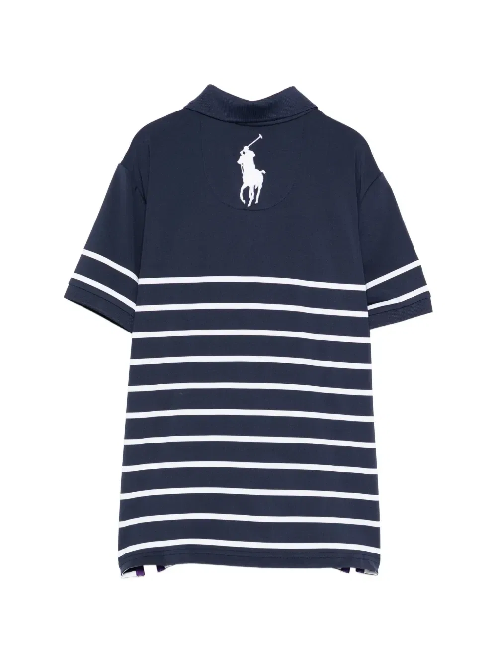 Рубашка-поло в полоску с вышивкой логотипа Polo Ralph Lauren Kids, синий — фото 2