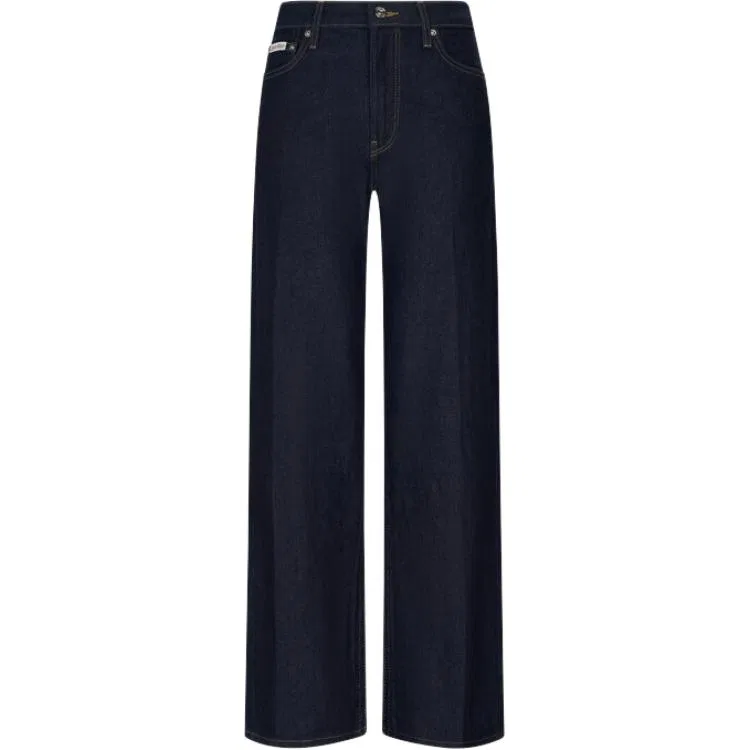 Женские джинсы с широкой штаниной Calvin Klein, Denim Dark Blue