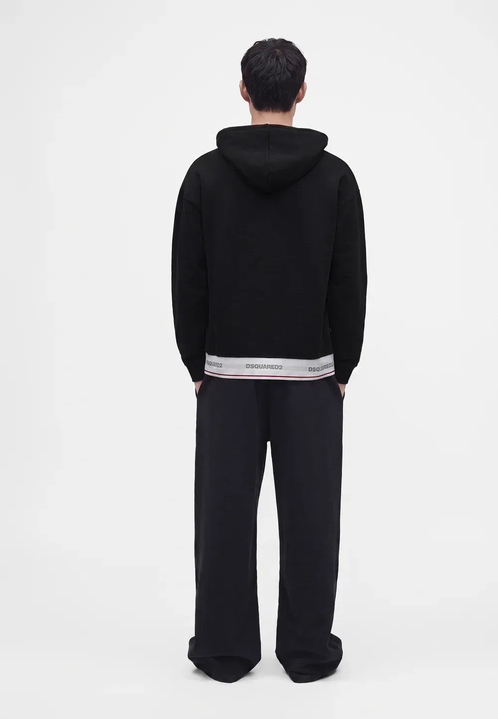 Толстовка свободного кроя - худи Dsquared2, Black — фото 3