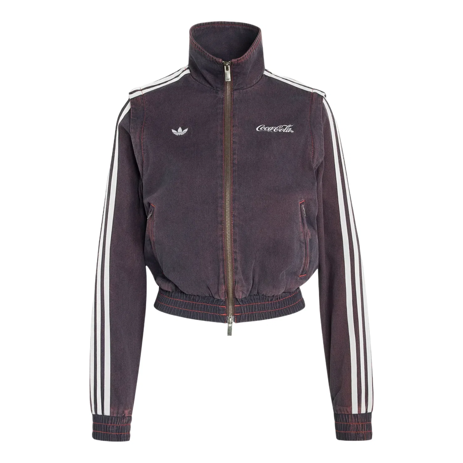 Женская куртка с принтом Adidas x Coca-Cola Firebird Reg Denim Track Jacket, черный