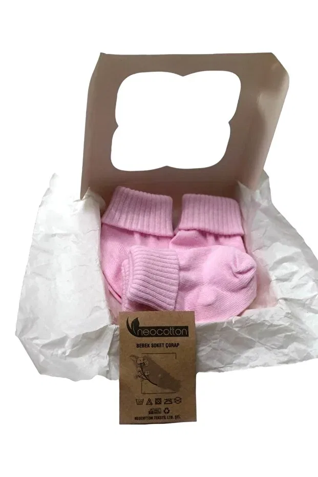 Детские носки для новорожденных хлопковые набор 3 шт Basics Neocotton, Pink — фото 2