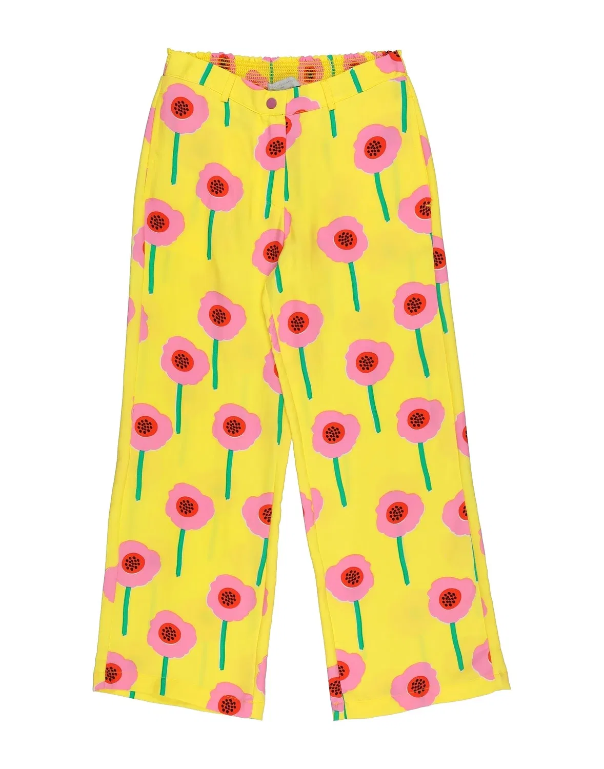 Детские брюки для девочек с цветочным принтом Stella Mccartney Kids, желтый
