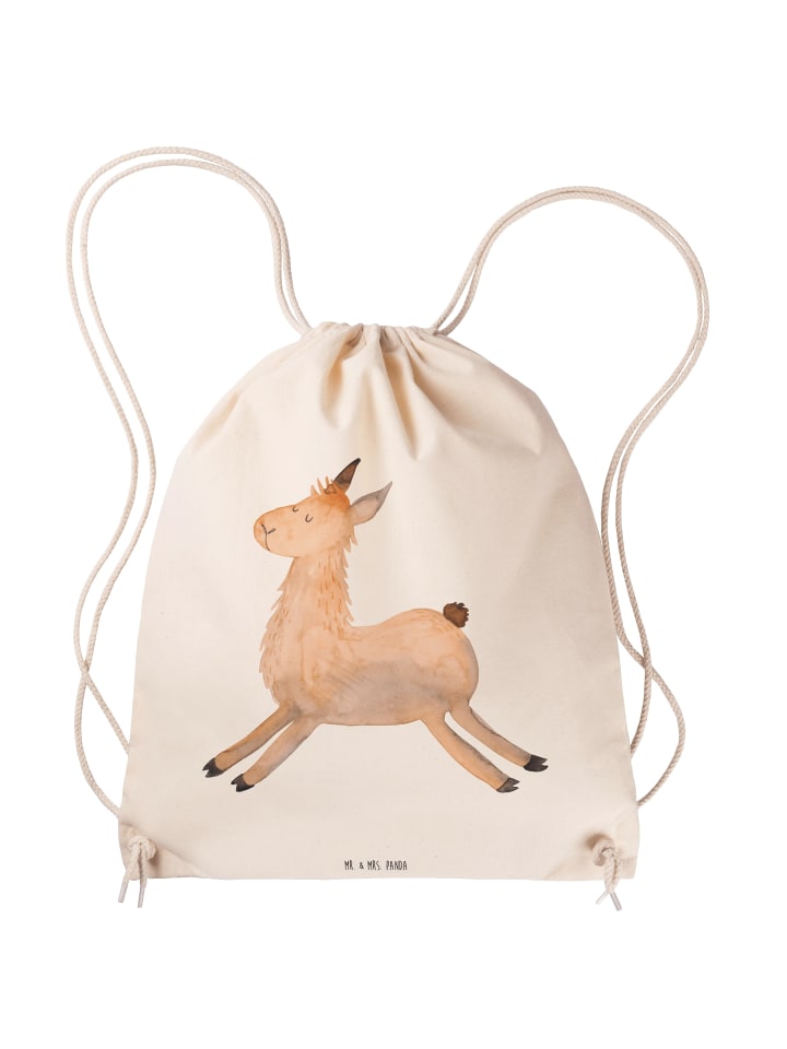 

Mr. & Mrs. Panda Сумка из ткани кремового цвета с изображением прыгающей ламы, без надписи