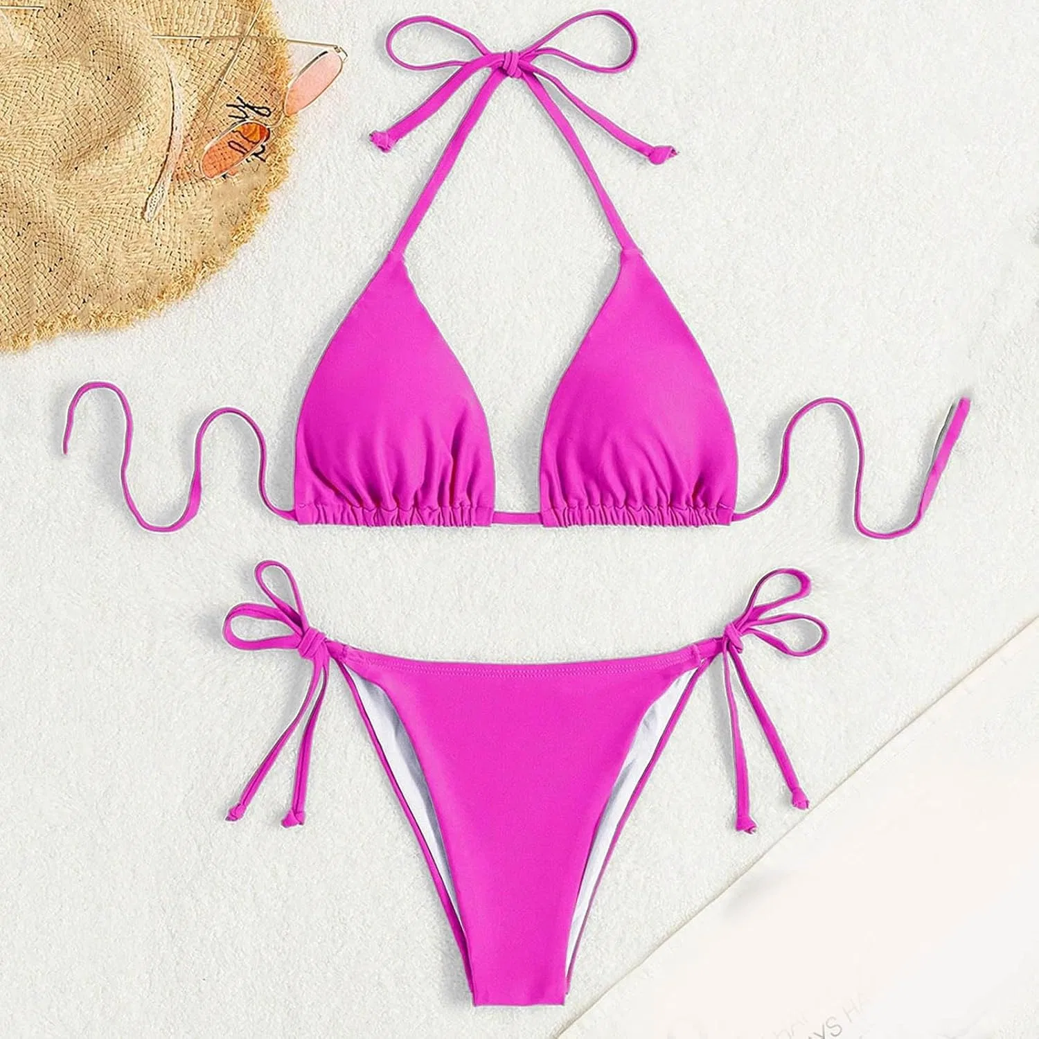 Женский бикини-сет с мягкой тканью, 03 Hot Pink — фото 3