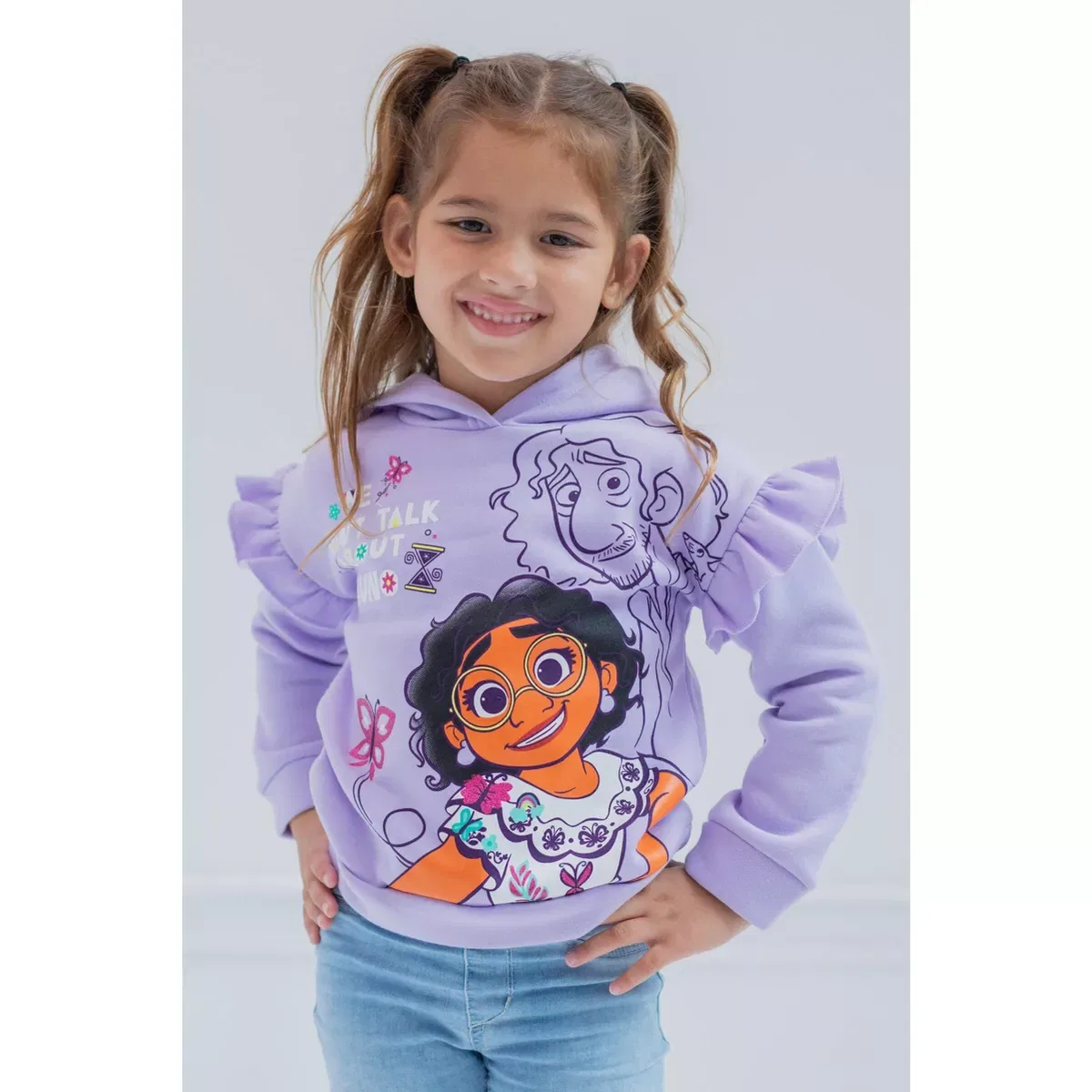 Детское худи для девочек с принтом Disney Encanto Mirabel Girls Fleece Pullover Hoodie, Disney, Purple — фото 2