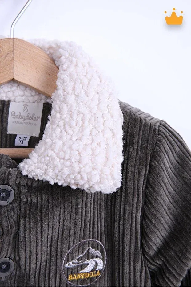 Детское пальто для девочек с капюшоном Bomber Coat Babyhola, Anthracite — фото 4