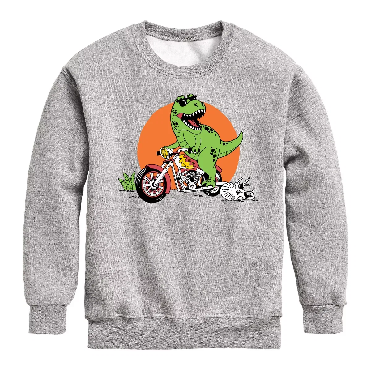 Детский свитшот с принтом Trex Motorcycle Instant Message, Natural