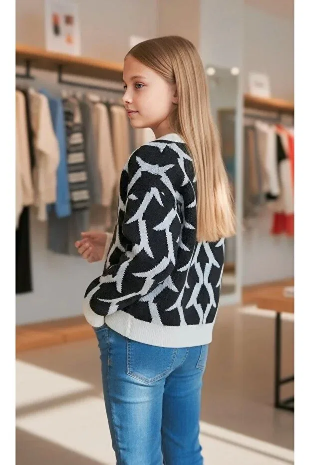 Детский кардиган для девочек с принтом Minimoda Kids, Ecru — фото 4
