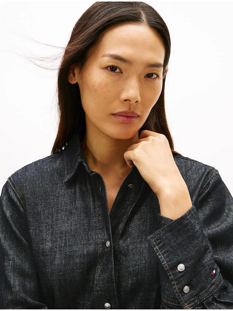 Рубашка джинсовая Relaxed Fit TOMMY HILFIGER, Navy — фото 2