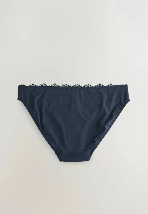 Плавки бикини с вышивкой Regular fit Next, Navy Blue, Cream, темно-синий/кремовый — фото 2