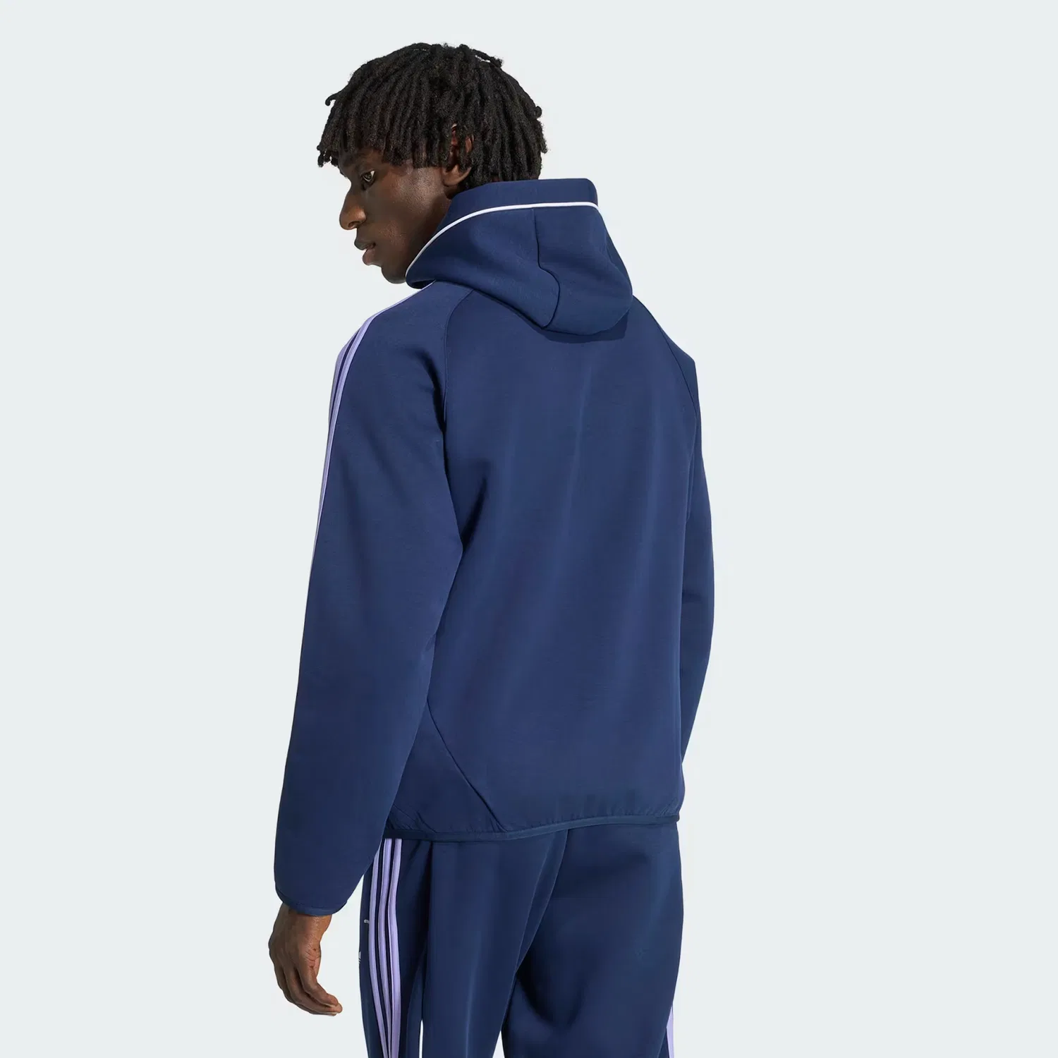Мужское худи на молнии с контрастными линиями кроя Spacer Teamgeist 26 Cutline Adidas Originals, Night Indigo — фото 2