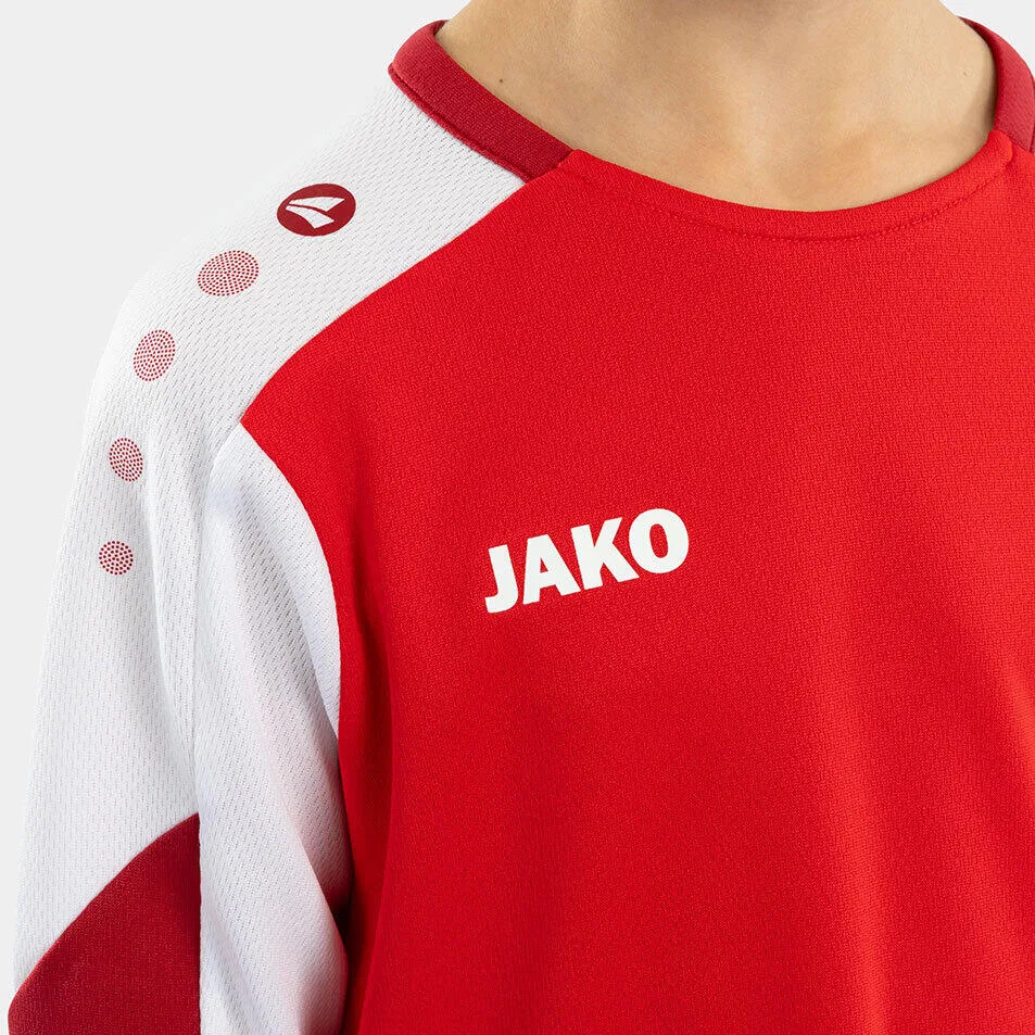 Детский лонгслив с контрастными воротником и рукавами Dynamic Jako, Rot Weiss — фото 4