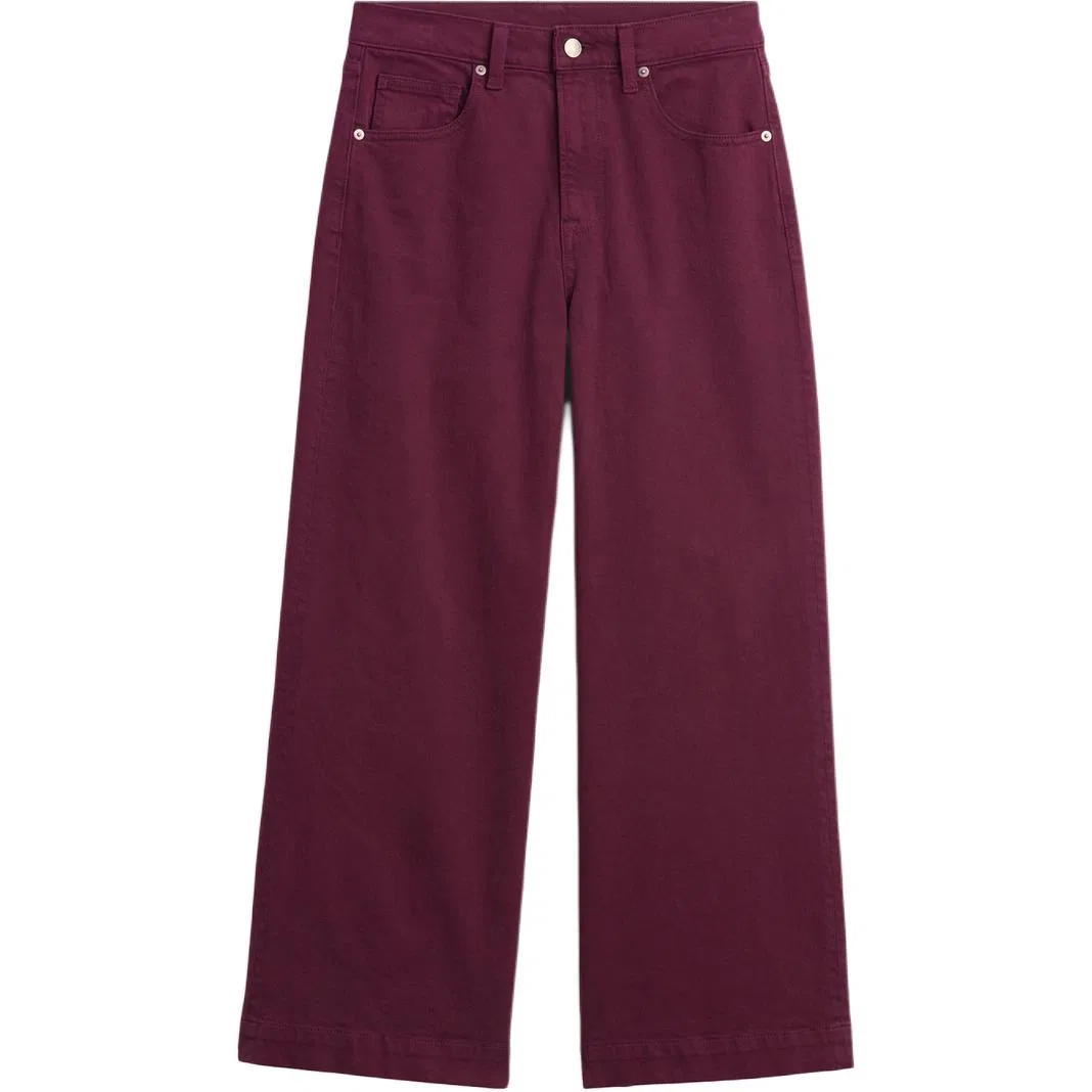 Женские джинсы свободного кроя с широкой штаниной Grape Red GAP, Grape Red