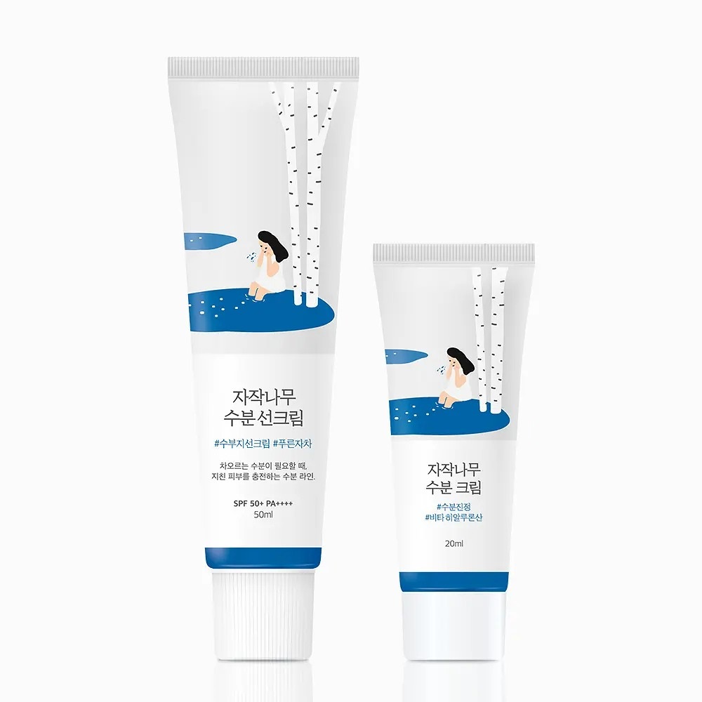 Увлажняющий солнцезащитный крем Round Lab Birch Moisture SPF 50+, 50 мл + 20 мл