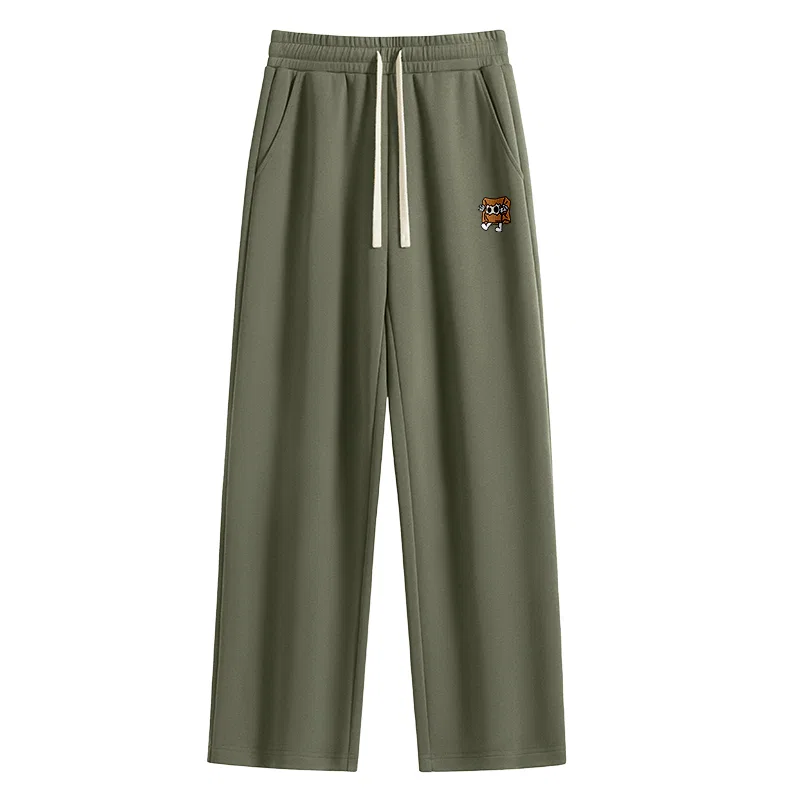 Детские свободные прямые брюки повседневные из хлопка Tonlion, Grey Green