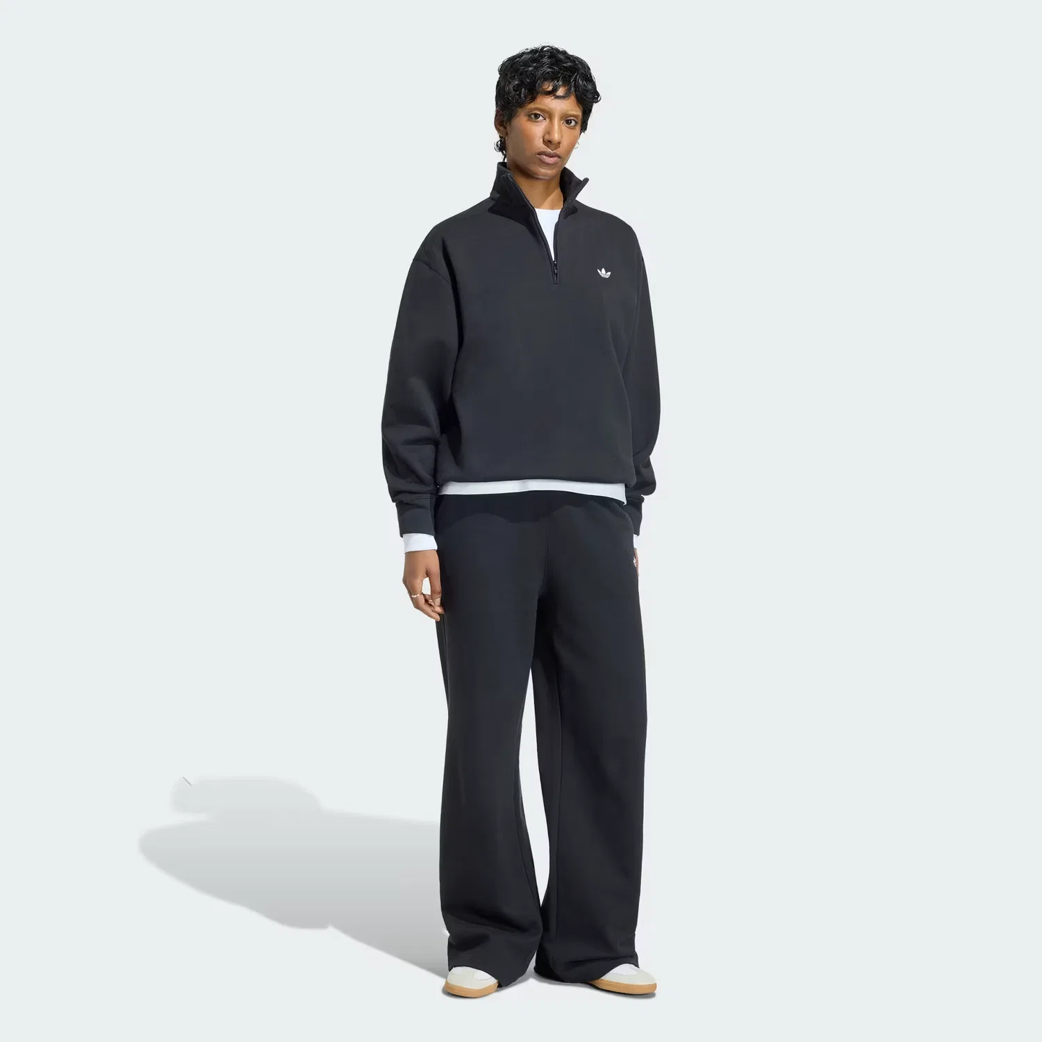 Женская толстовка свободного кроя Essentials Fleece Half-Zip Adidas Originals, черный — фото 3