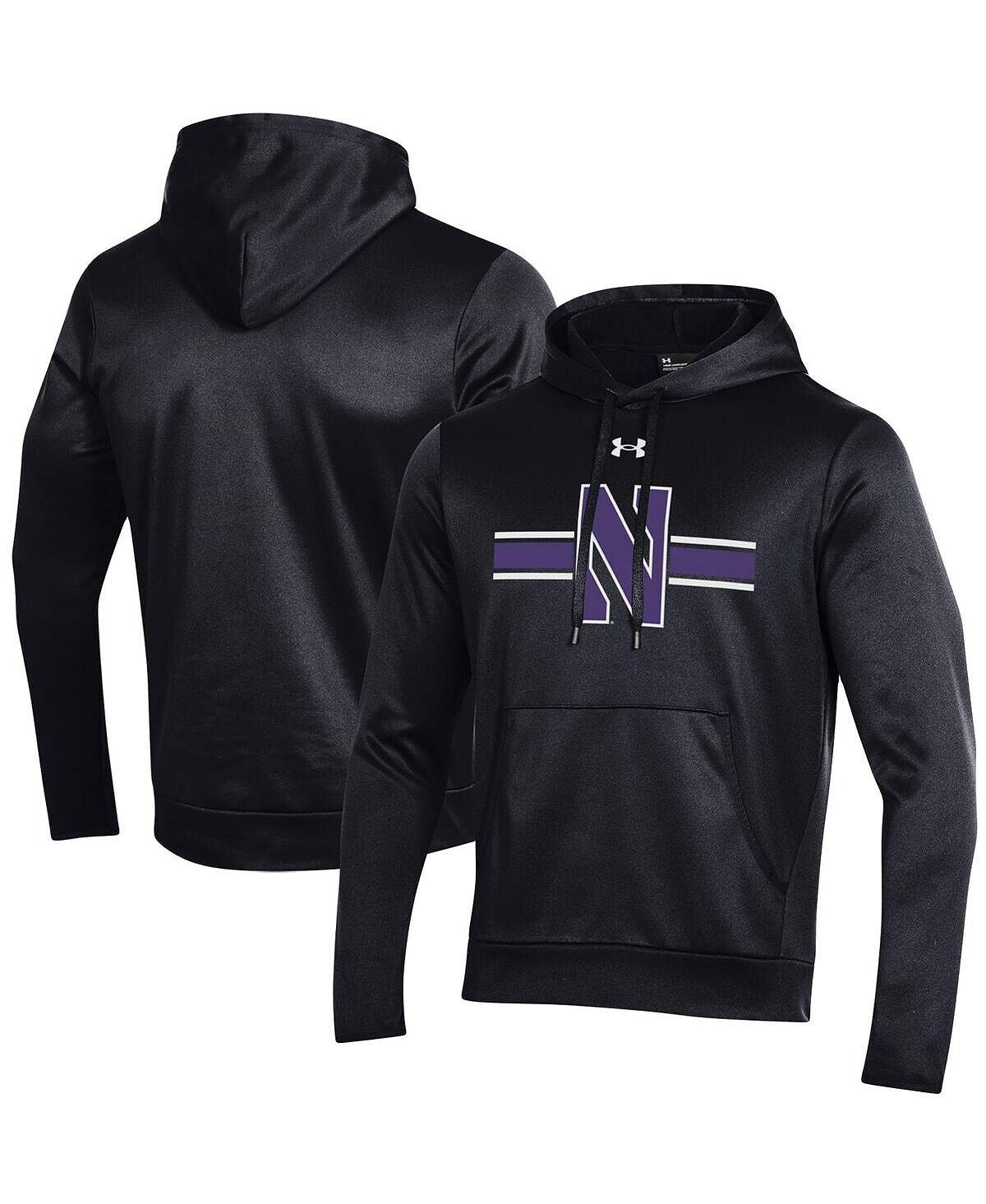 

Мужская черная флисовая толстовка с капюшоном northwestern wildcats в полоску с логотипом Under Armour, черный
