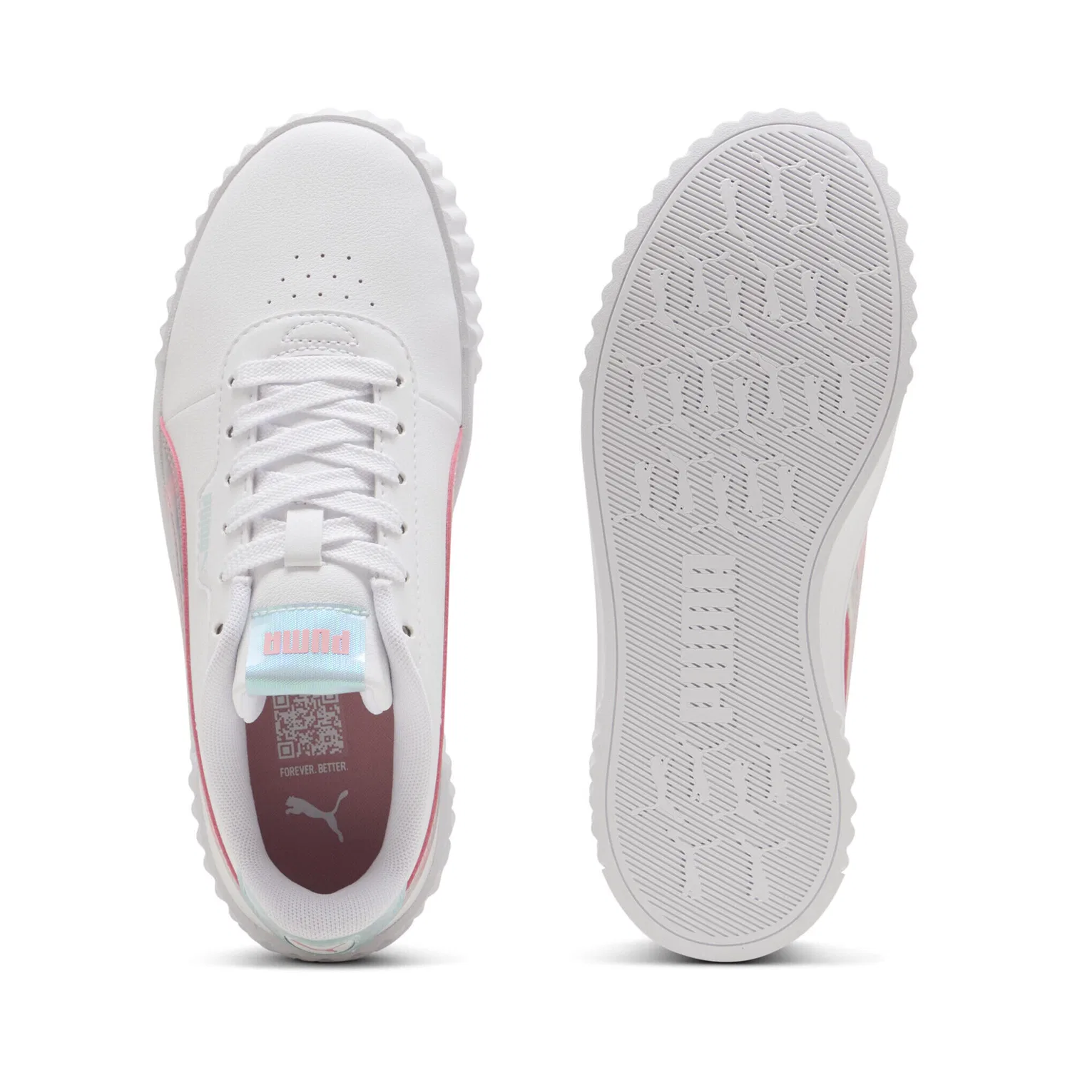 Детские кроссовки для девочек с блестками Carina 3.0 Space Belle Puma, Weiss Rosa — фото 4