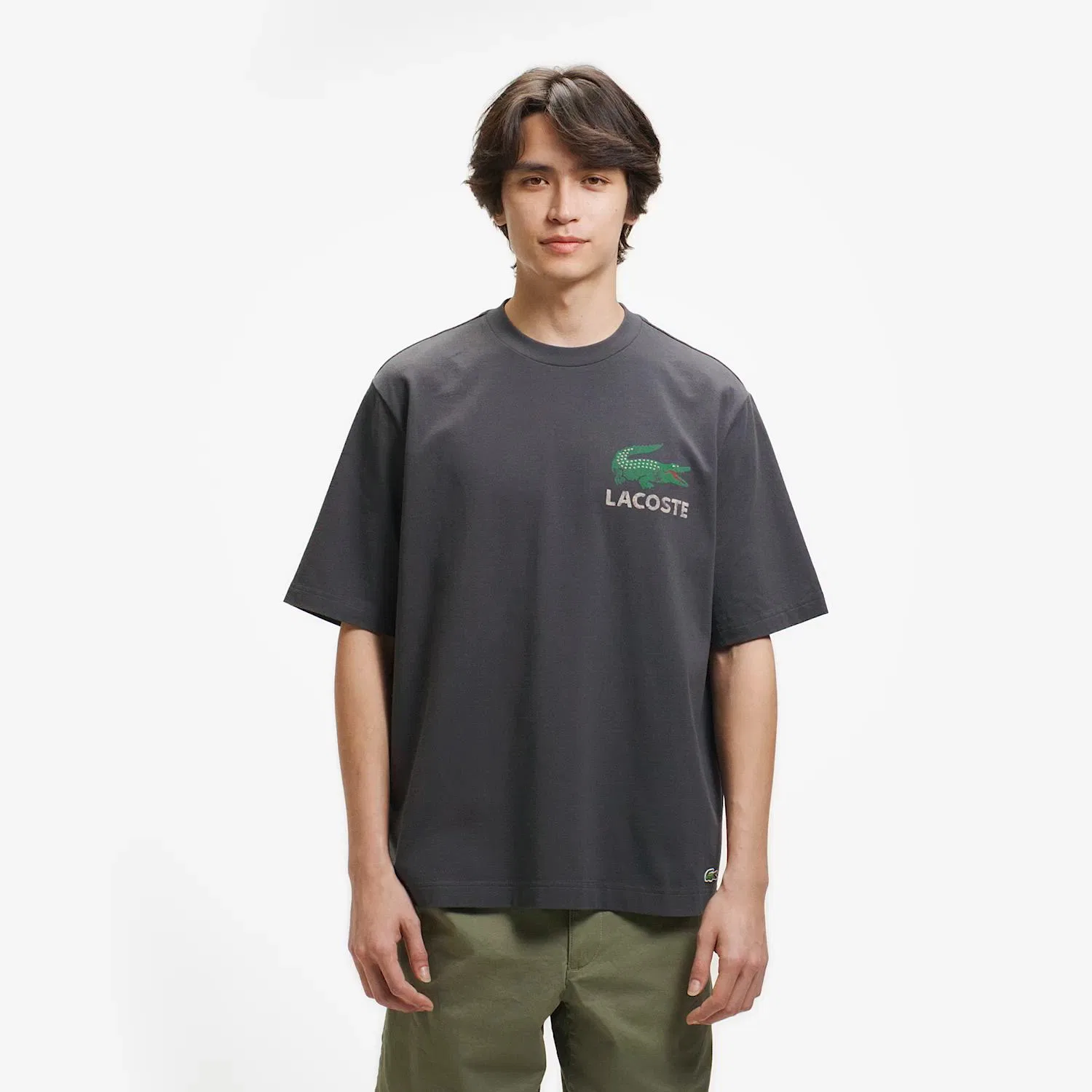 Мужская футболка свободного кроя с принтом LACOSTE, Yellow — фото 2