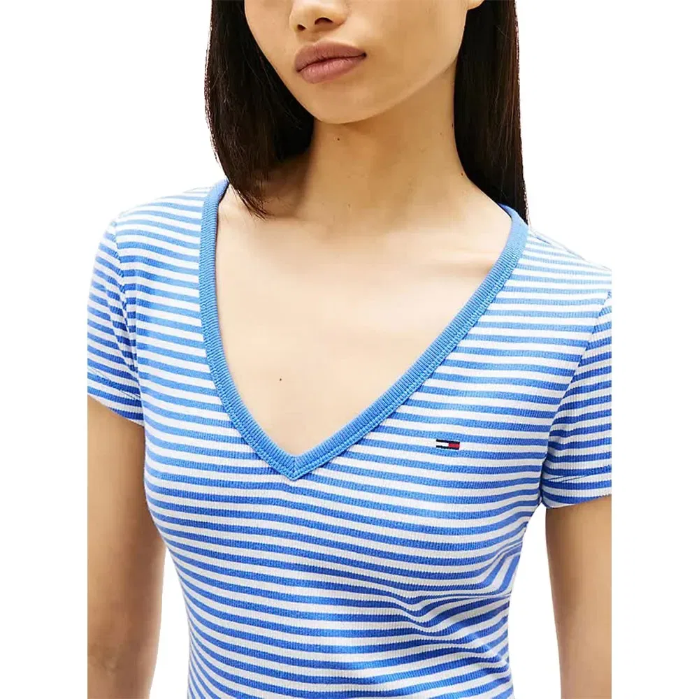 Футболка с коротким рукавом и v-образным вырезом Tommy Hilfiger, синий — фото 4