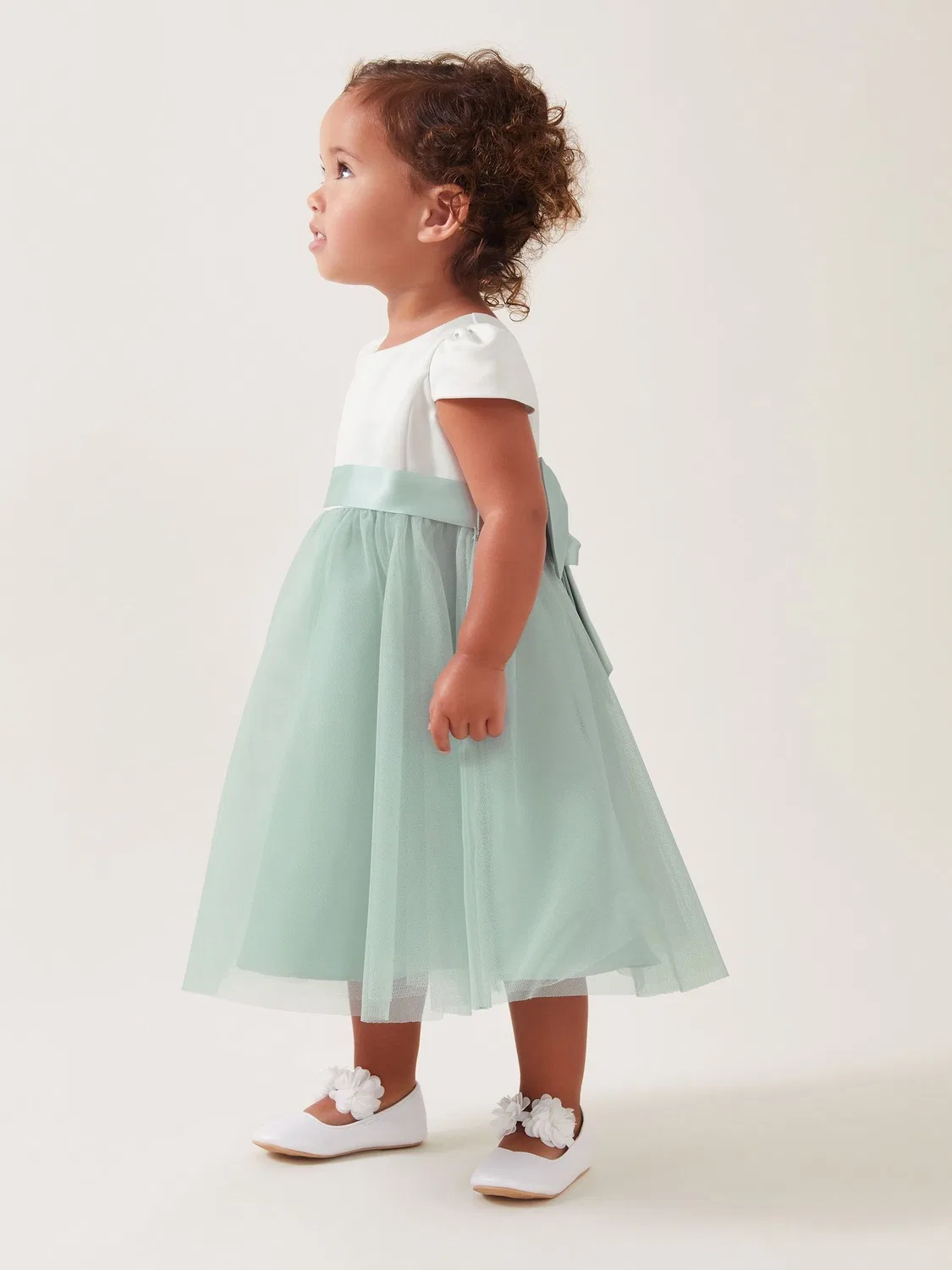 Платье для девочки Flower Girl Monsoon, Sage Green