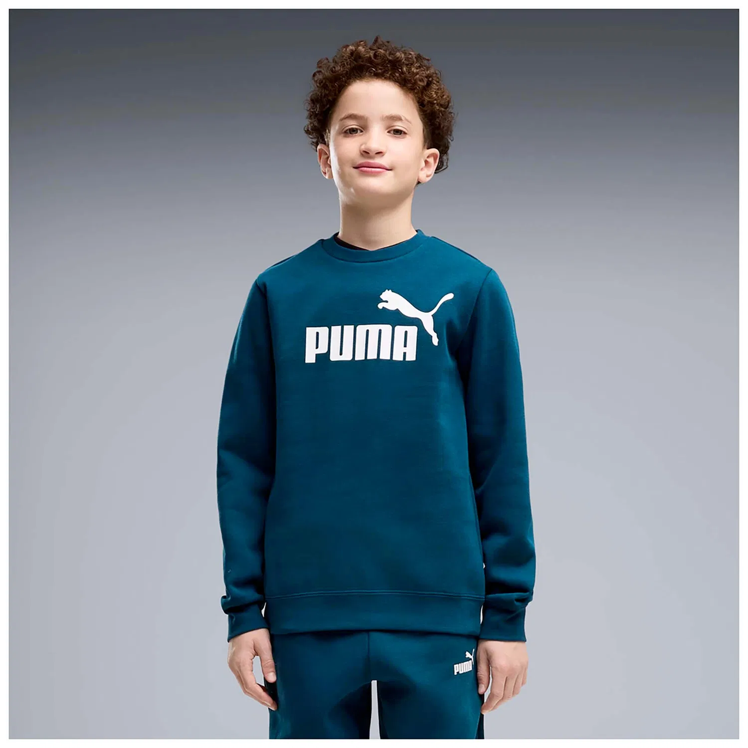 Детский спортивный костюм с длинным рукавом Puma Ess No.1 Logo Crew Sweat Anzug Fl B, Blau — фото 4