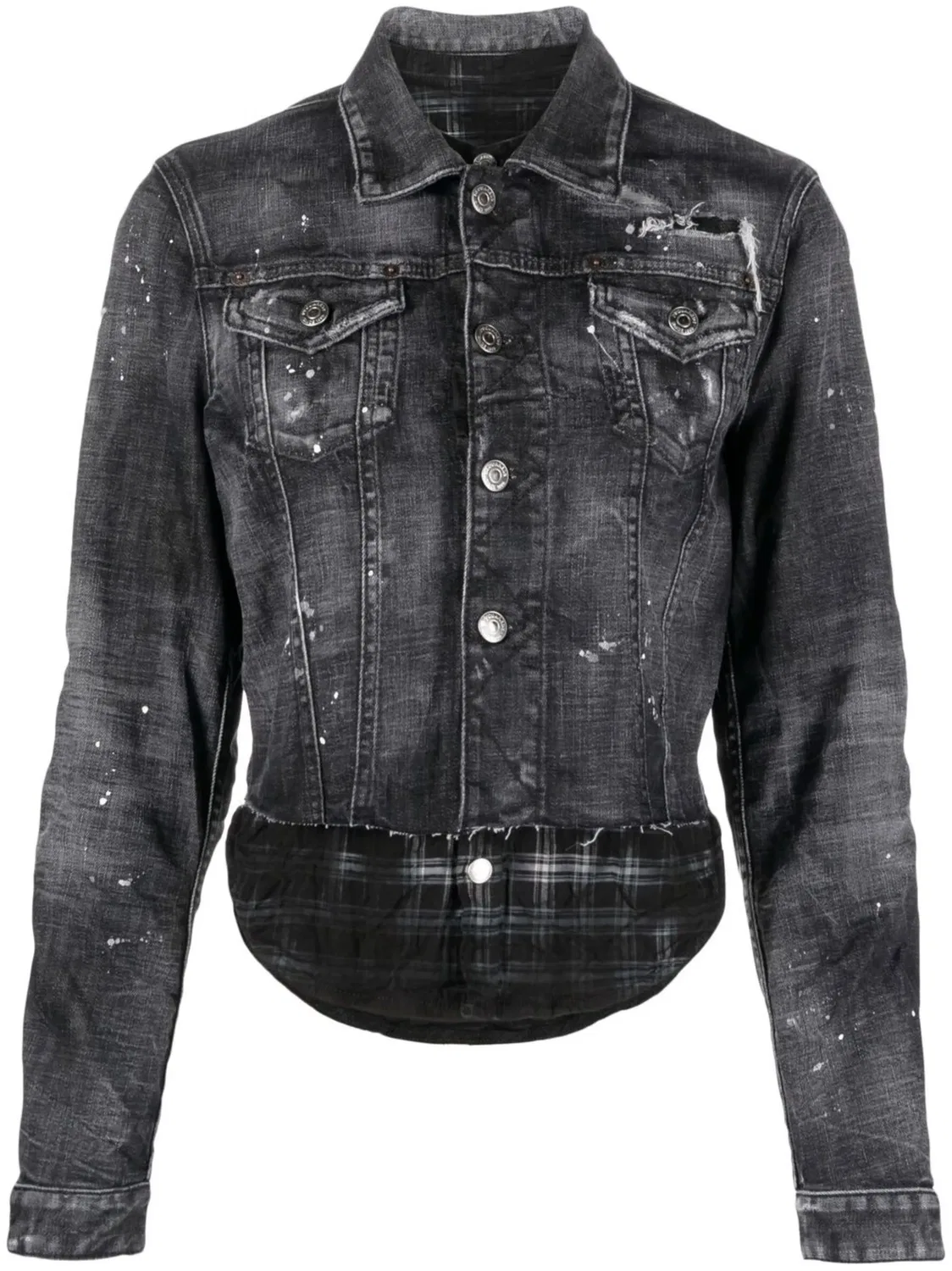 Куртка из денима с эффектом потертости DSQUARED2, черный