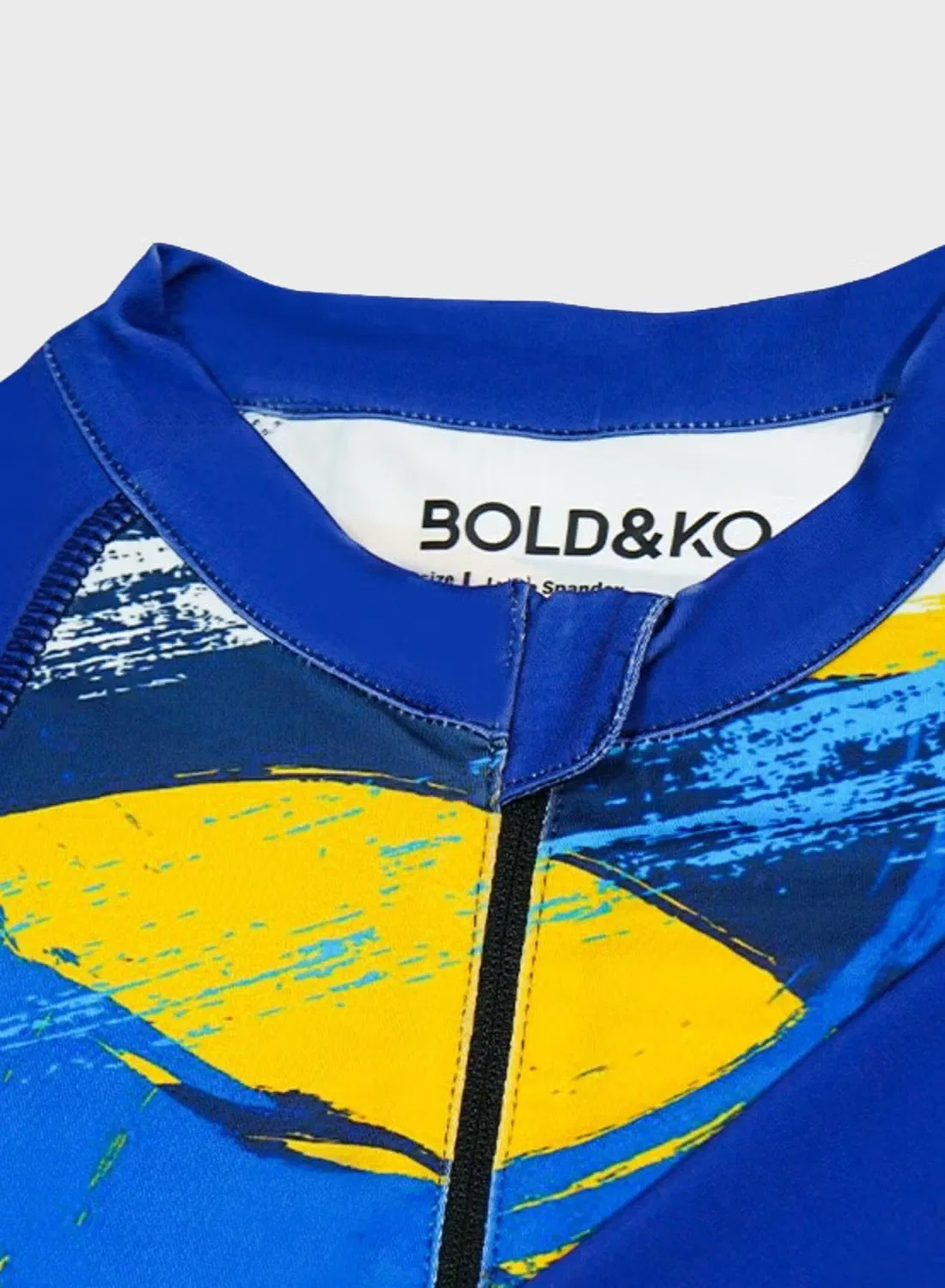 Купальник детский с абстрактным принтом с длинным рукавом Bold&Ko, разноцветный — фото 2
