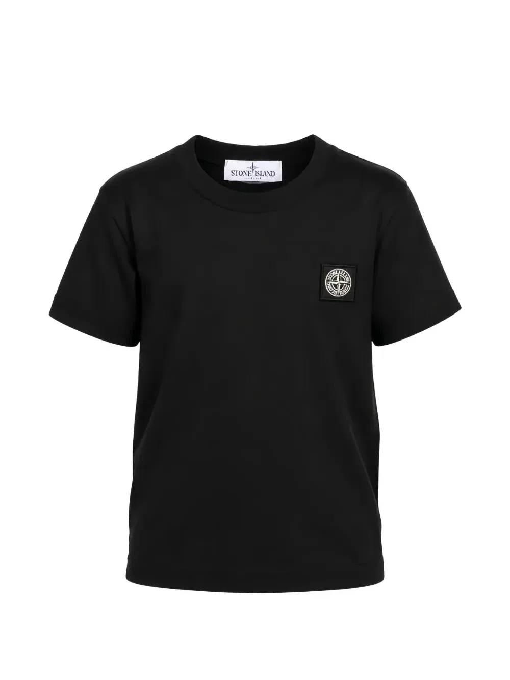 Футболка с нашивкой-логотипом Stone Island Junior, черный