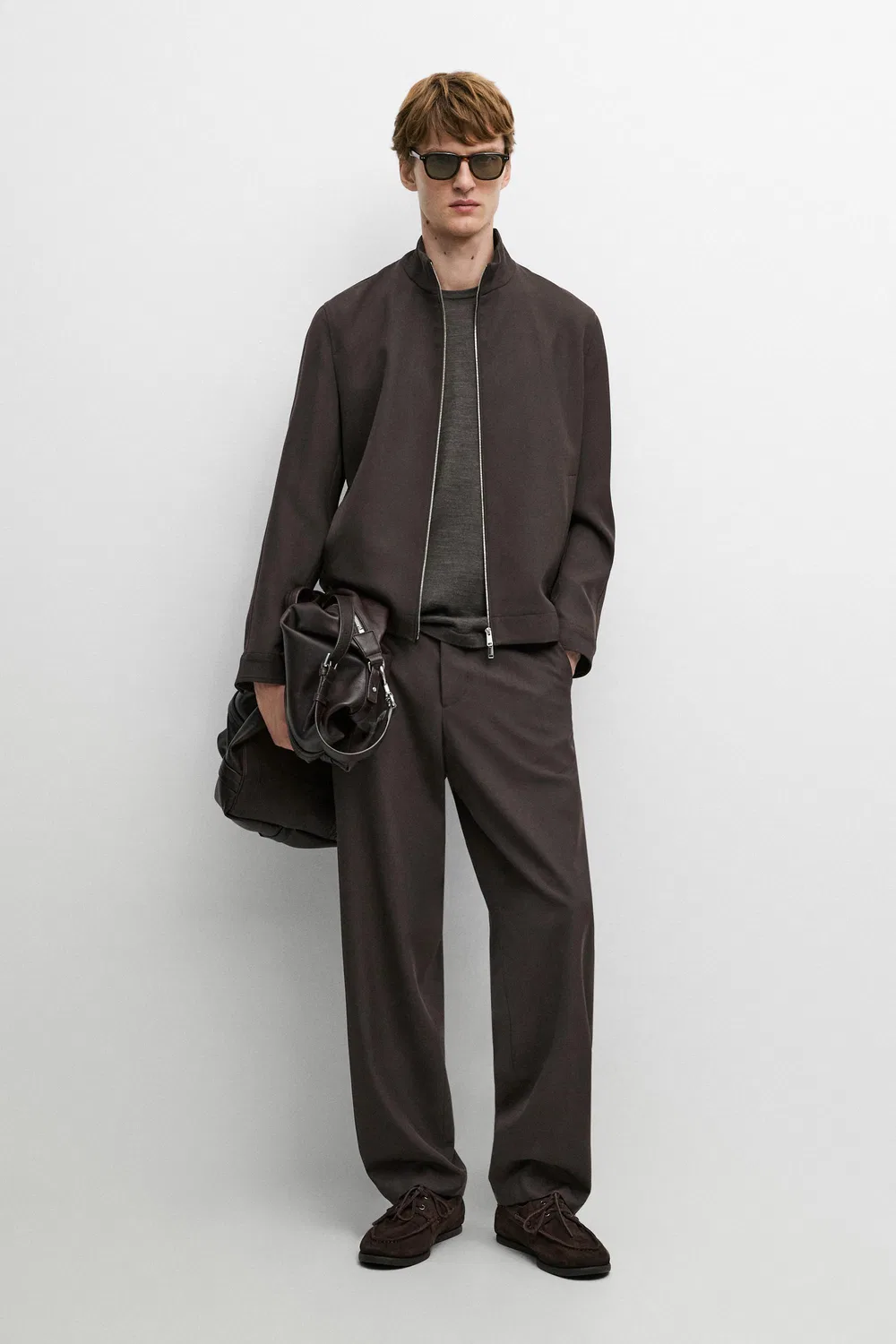 Куртка Massimo Dutti, из высококачественной шерсти, коричневая