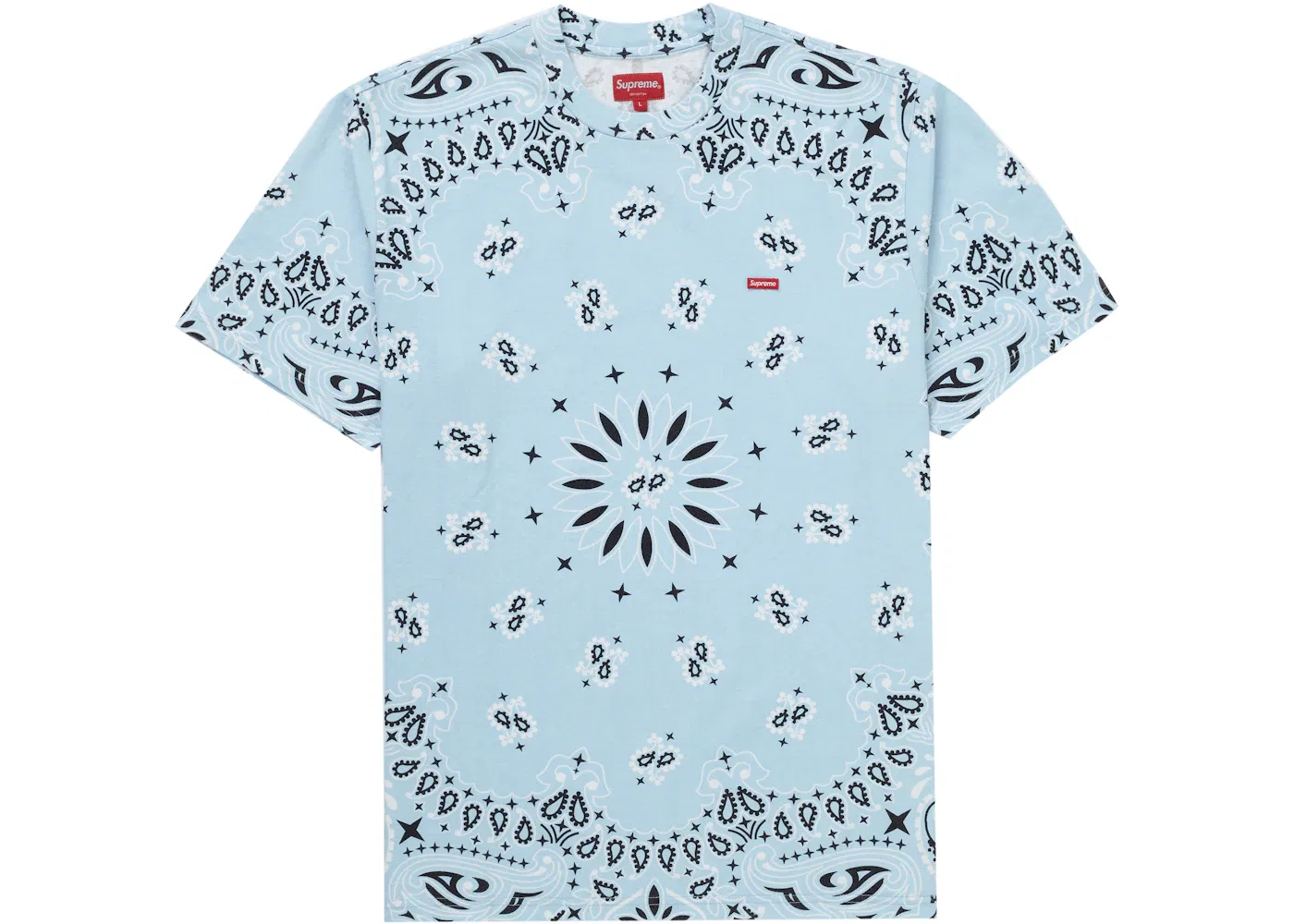 Мужская футболка Supreme Tee, Light Blue Bandana