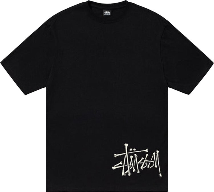 

Футболка Stussy Bones Stock Tee 'Black', черный