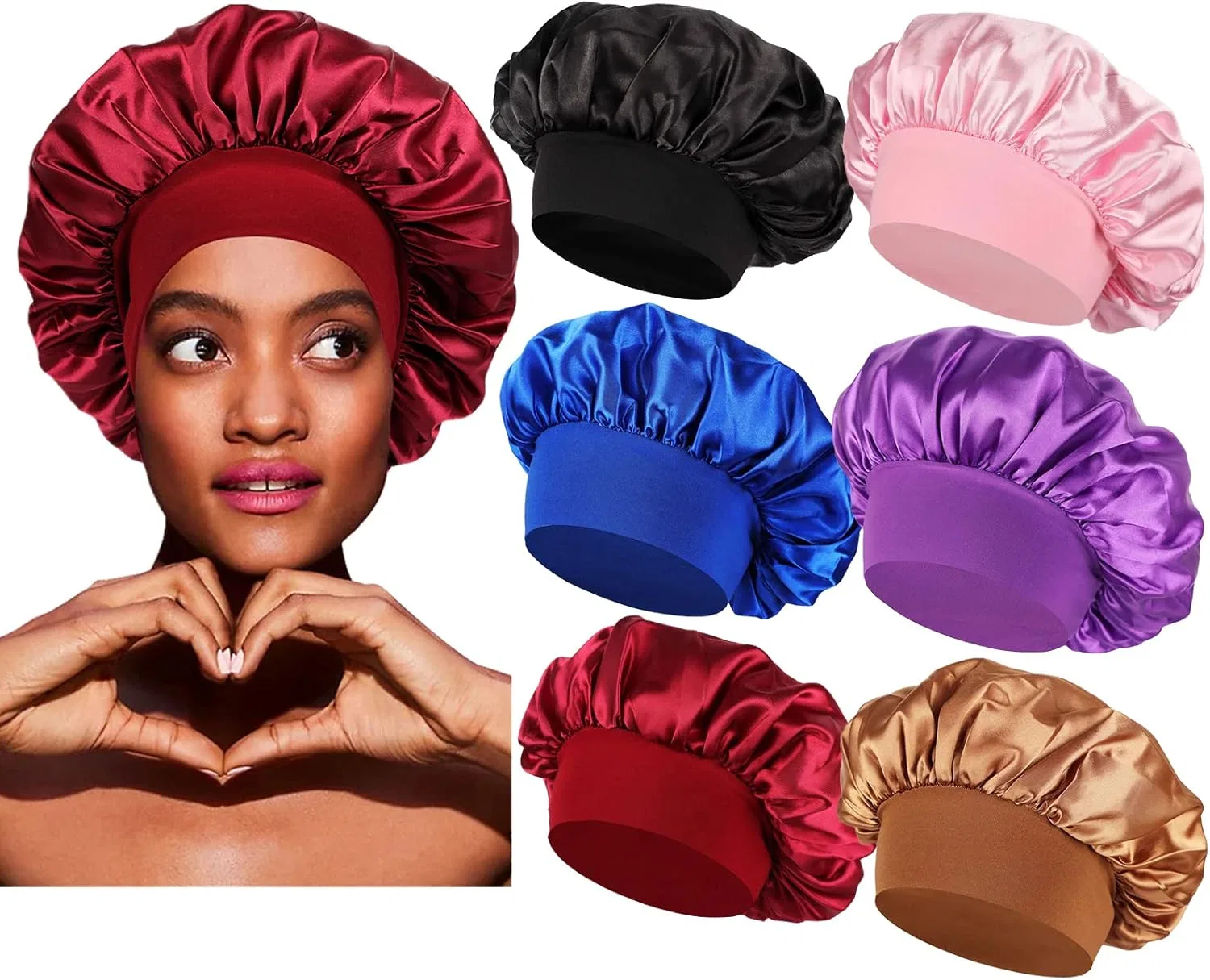 Шапочка для душа Satin Bonnet, Himoswis, набор 6 шт, M-L, мультиколор