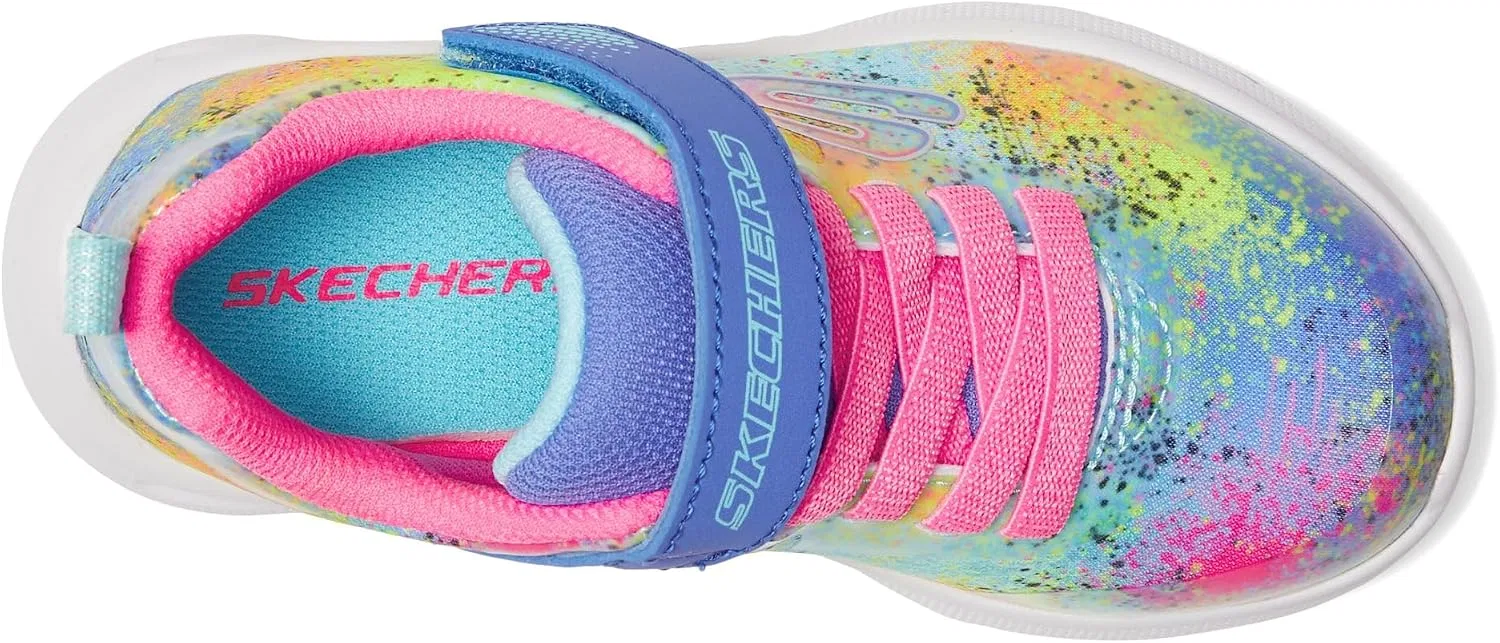 Детские кроссовки для девочек Microspec Max Skechers, Blue/Multi — фото 2