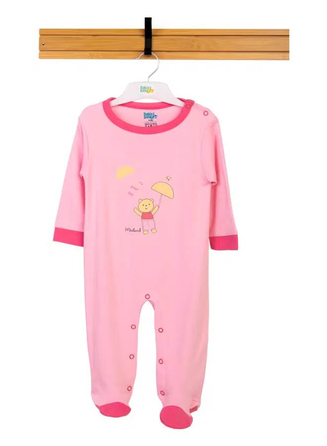 Боди-комбинезон с принтом с длинным рукавом Babies Basic, розовый