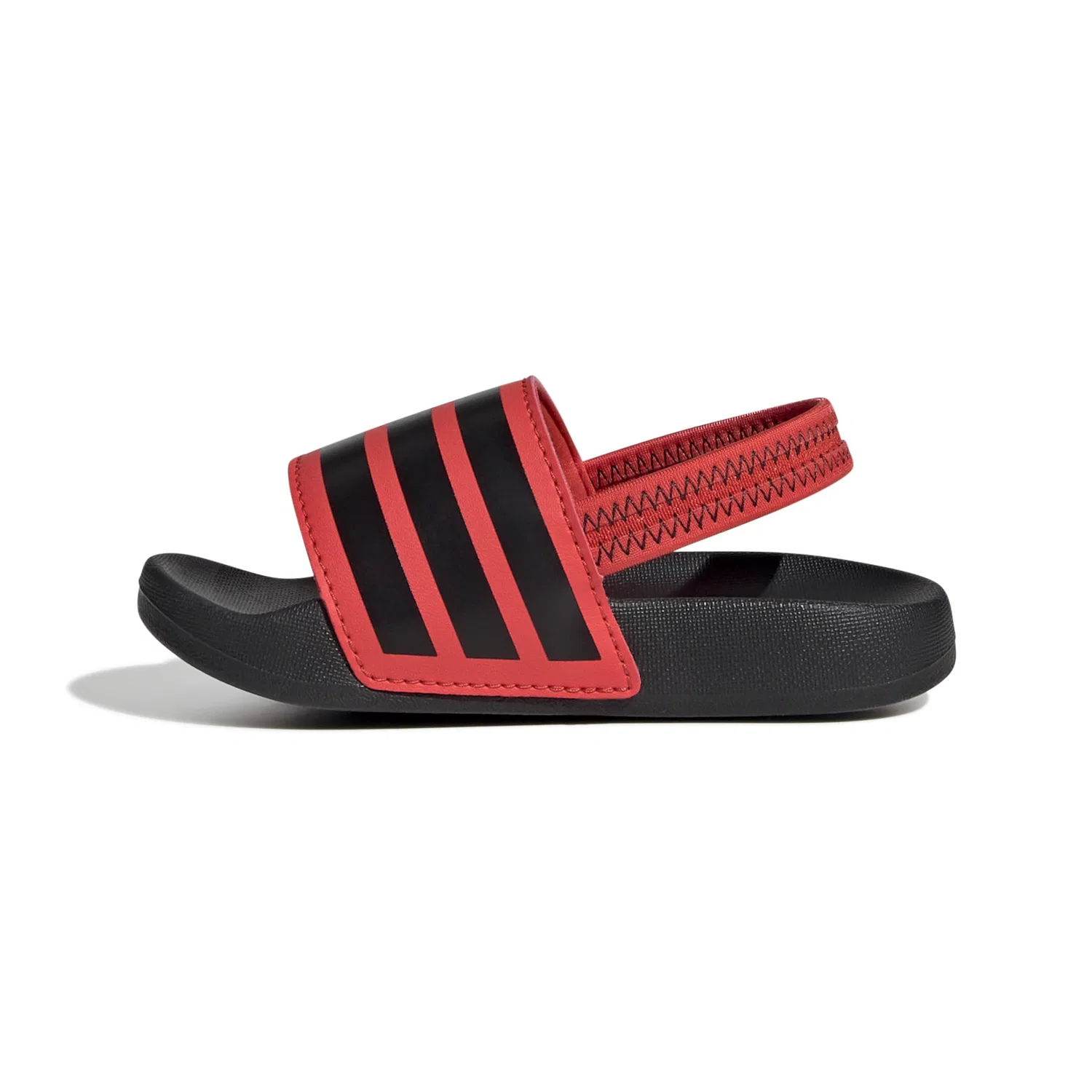 Детские шлепанцы для мальчиков с полосками Adilette Estrap Adidas, Light Red Black Black