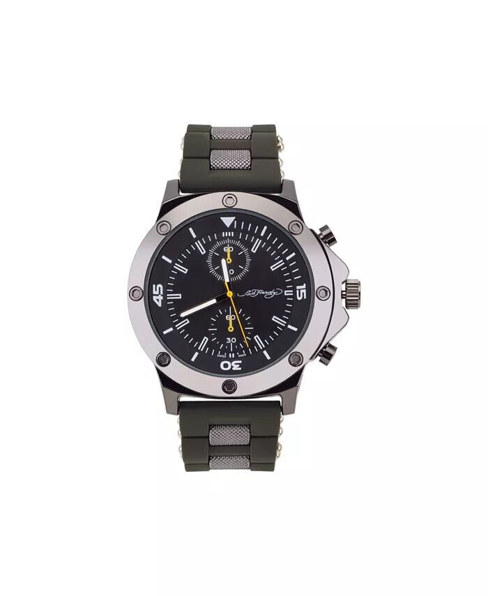 

Мужские часы оливкового цвета с силиконовым ремешком 52 мм Ed Hardy