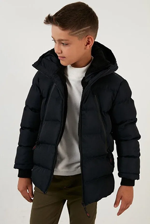 Детское пальто для мальчиков с капюшоном Lela, Navy Blue — фото 4