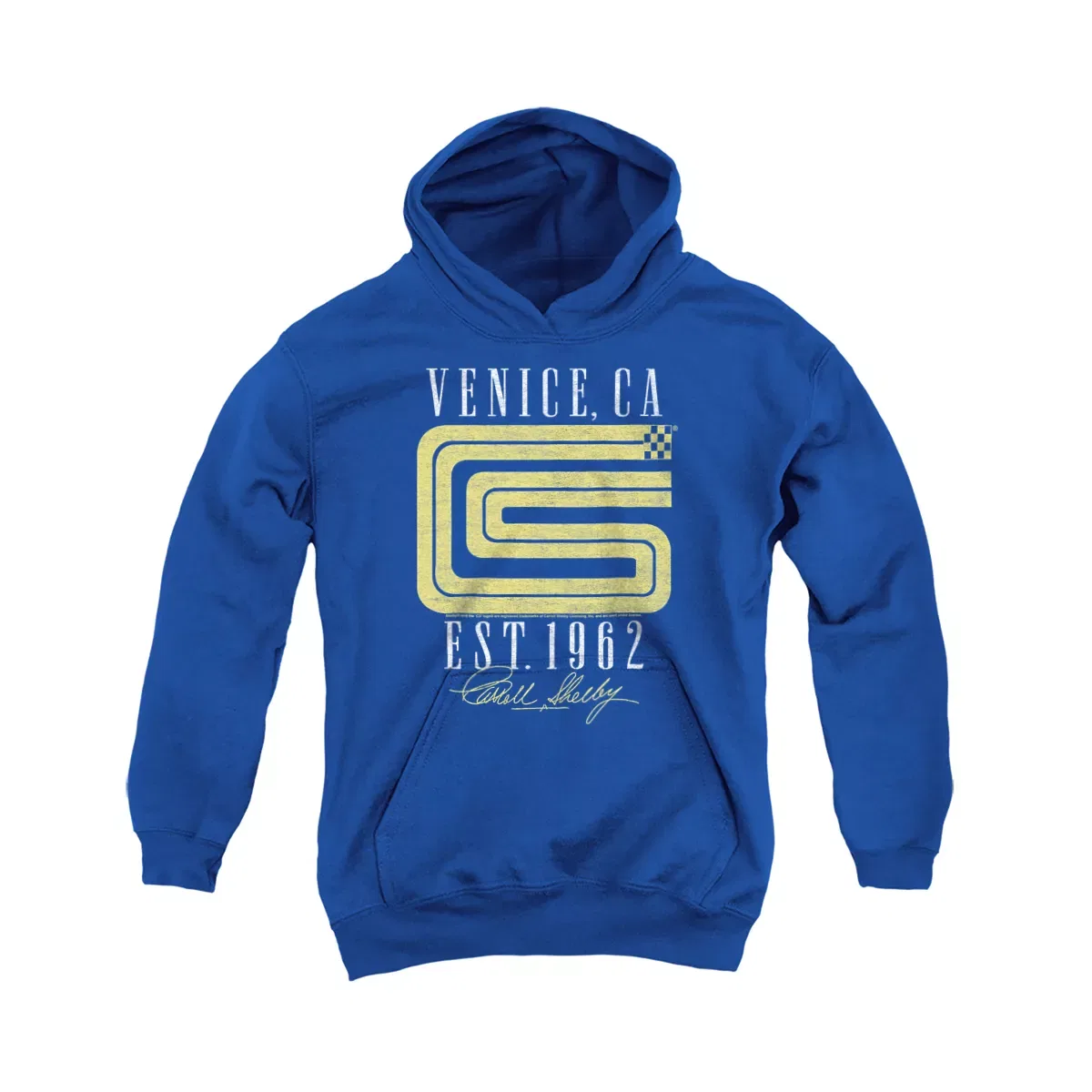 Детское худи с принтом Carroll Shelby Cs Logo Venice Shelby, Royal