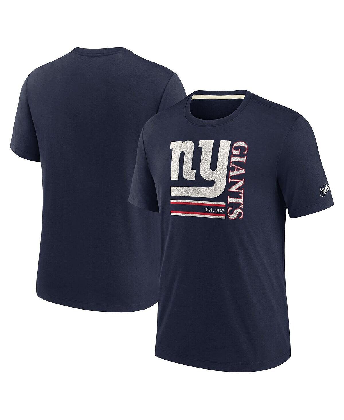 

Мужская темно-синяя футболка new york giants wordmark logo tri-blend Nike, синий