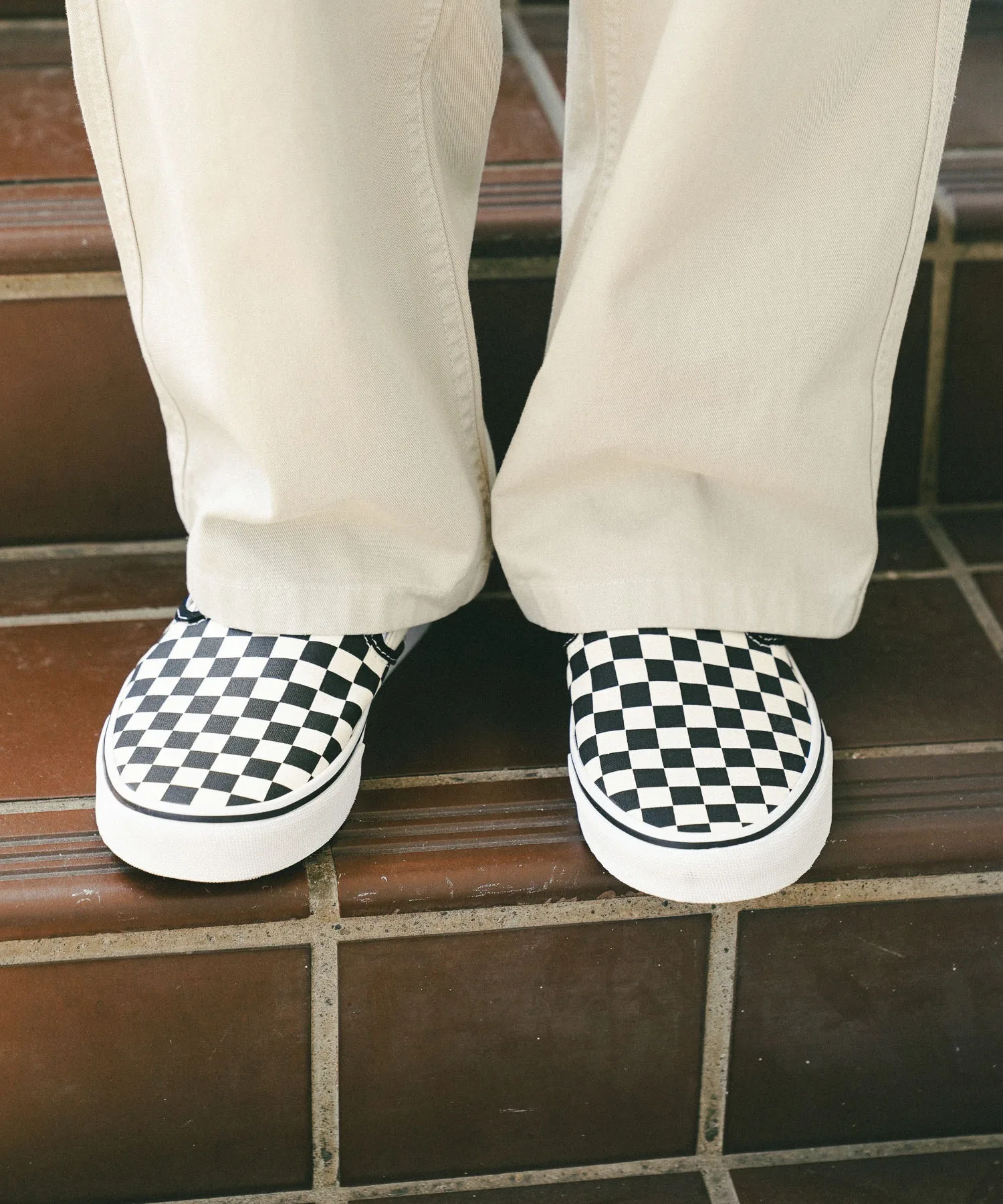 Мужские кеды VANS Classic Slip-On с клетчатым принтом серые