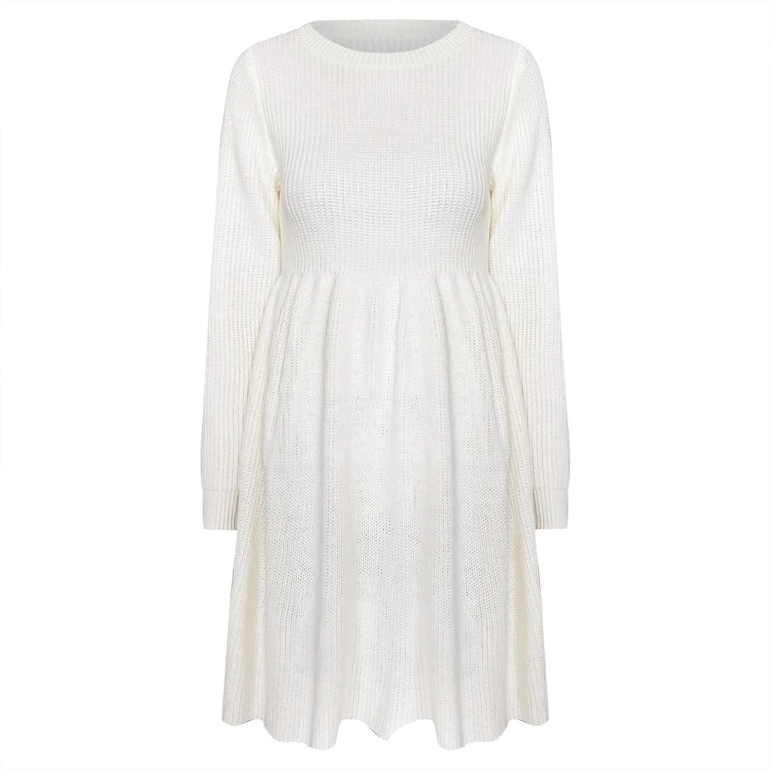Женское платье-туника из футера A-Line Babydoll, белый — фото 3