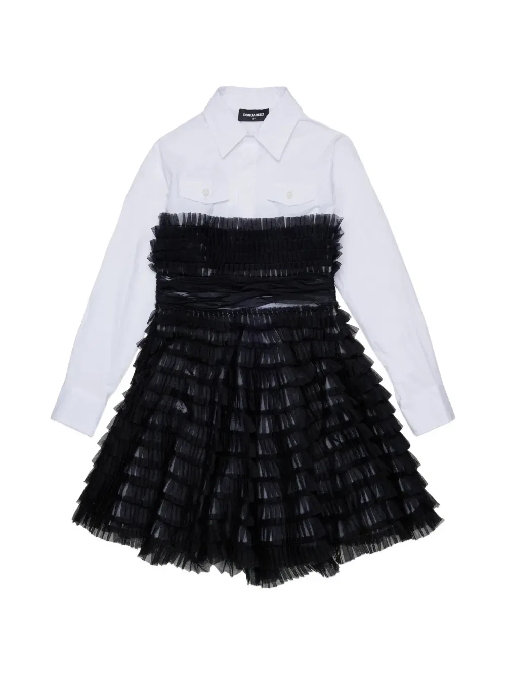 Многослойное платье с оборками Dsquared2 Kids, черный