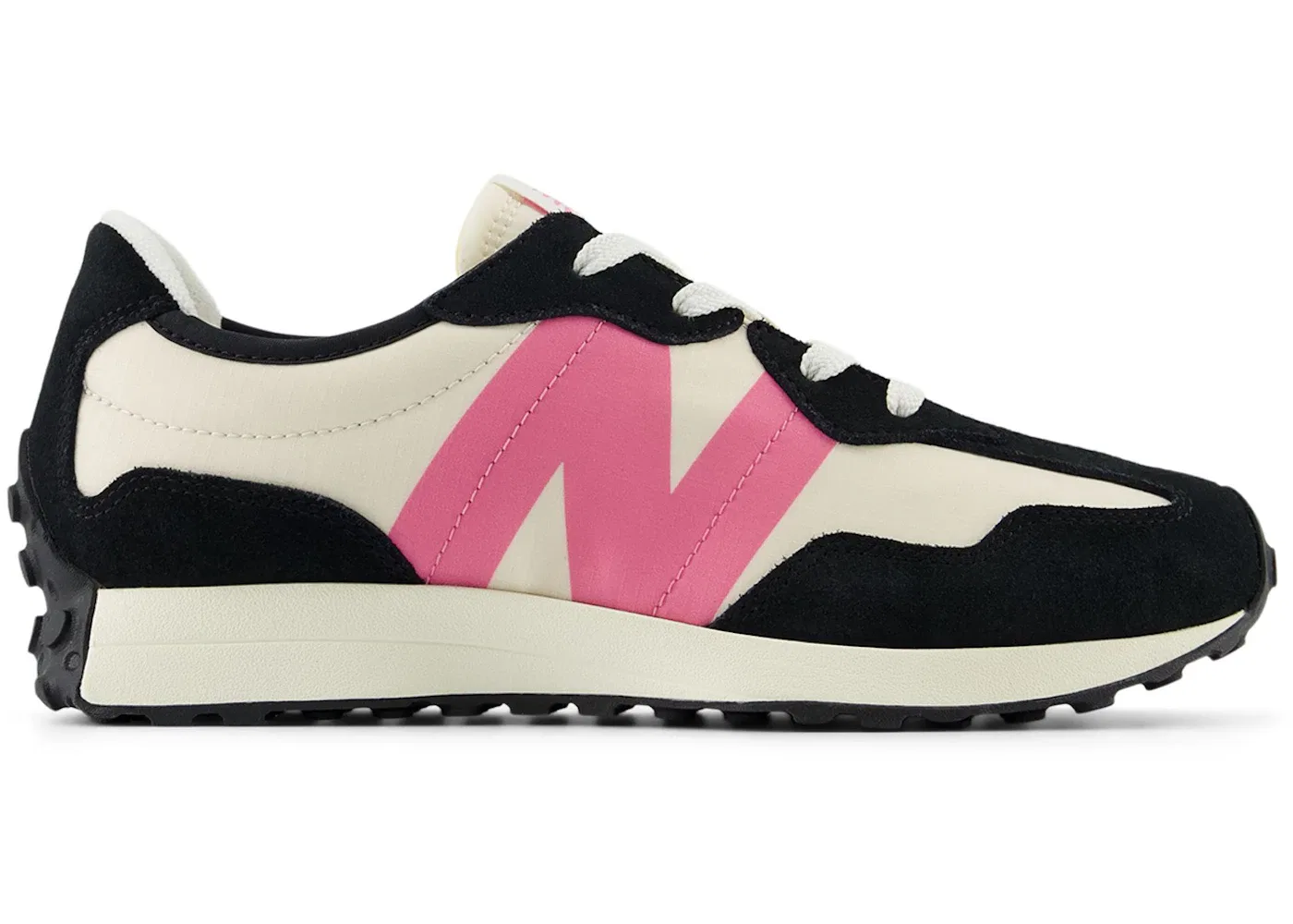 Детские кроссовки для девочек с замшевыми вставками New Balance 327, Black Real Pink