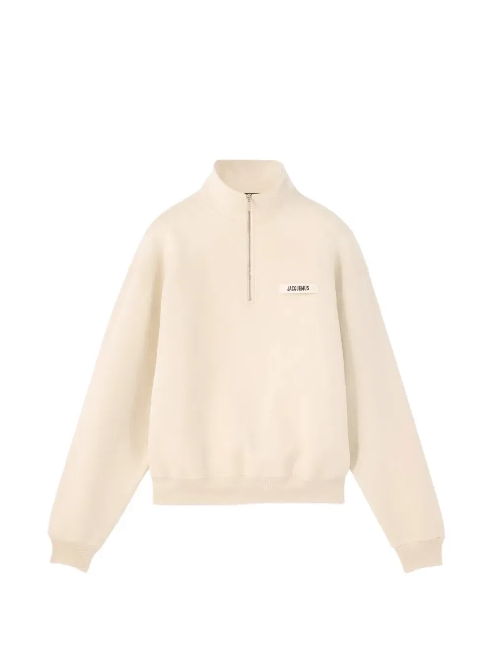 Свитер на молнии с нашивкой-логотипом Jacquemus, бежевый