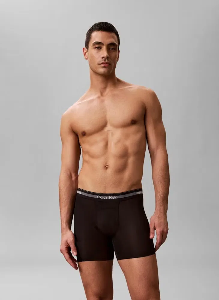 Боксеры-брифы дышащие, комплект из 3 штук, Icon Active Mesh, Calvin Klein, черный — фото 2