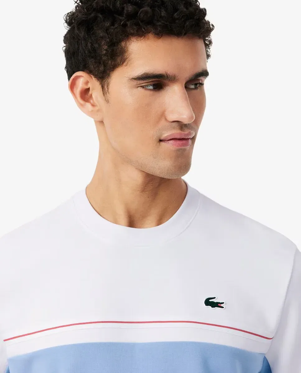 Мужская свитшот с цветовыми блоками Lacoste, Blanco — фото 3