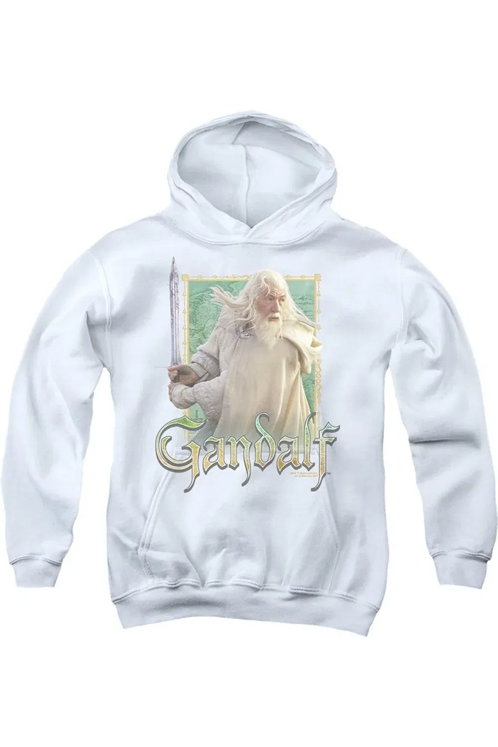 Детское худи с капюшоном Lord Of The Rings Gandalf Gildan, White