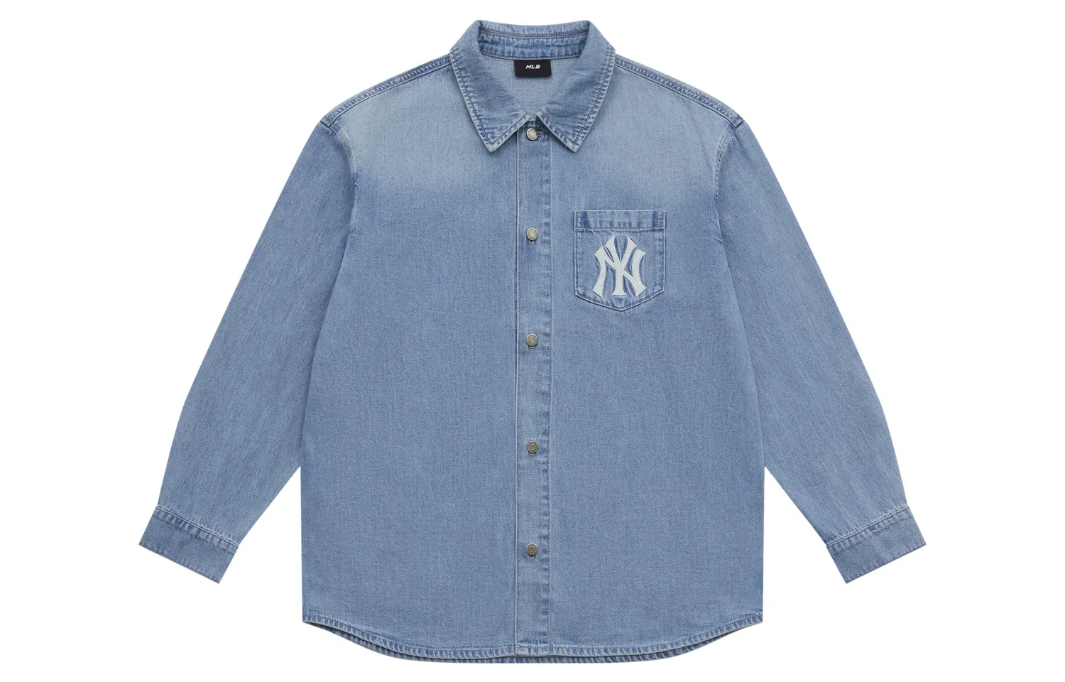 Детская рубашка денимовая MLB Monogram SS25, New York Yankees/Indigo Blue — фото 3