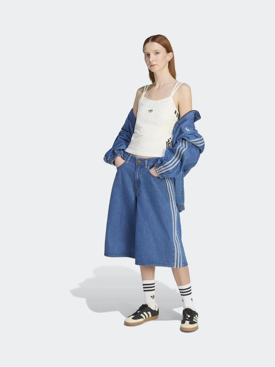 Топ женский с двойным слоем, adidas Originals, белый — фото 2